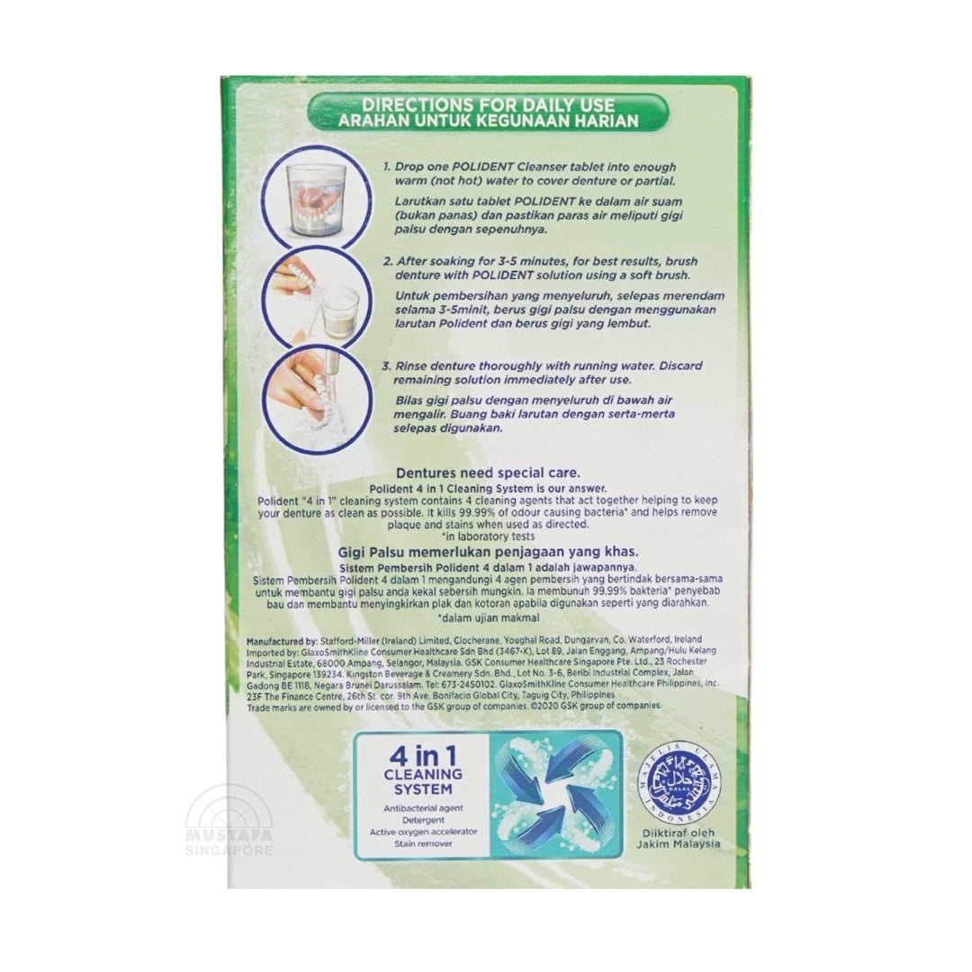 Polident 3 Minute Daily Cleanser for Dentures 36 Tabs