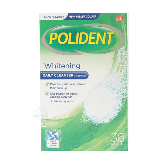 Polident Whitening Daily Cleanser for Dentures 36 Tabs