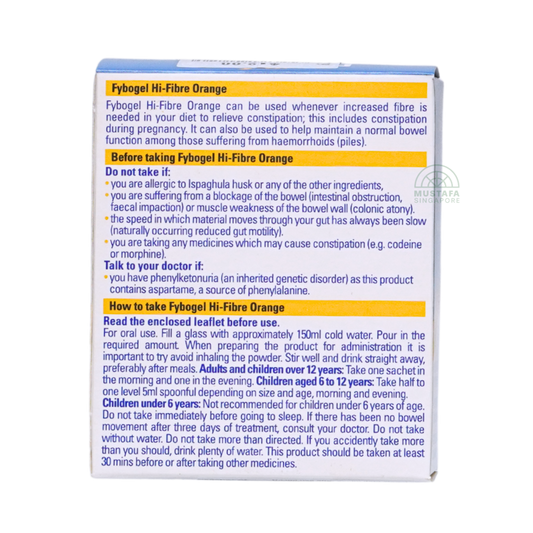 Fybogel Hi-Fibre Ispaghula Husk Orange Flavoured 10 sachets