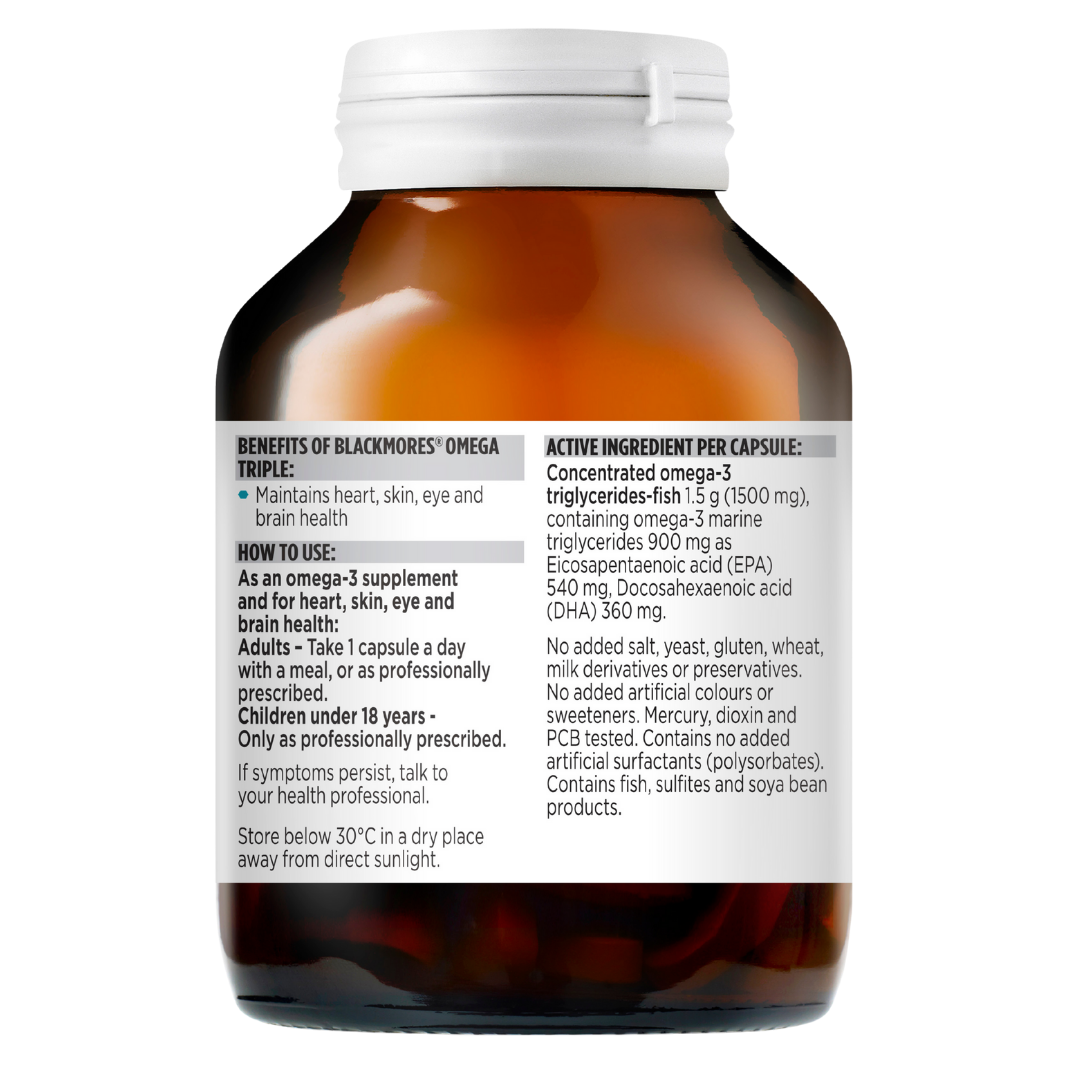 Blackmores Omega Triple 60 Vanilla Flavoured Capsules