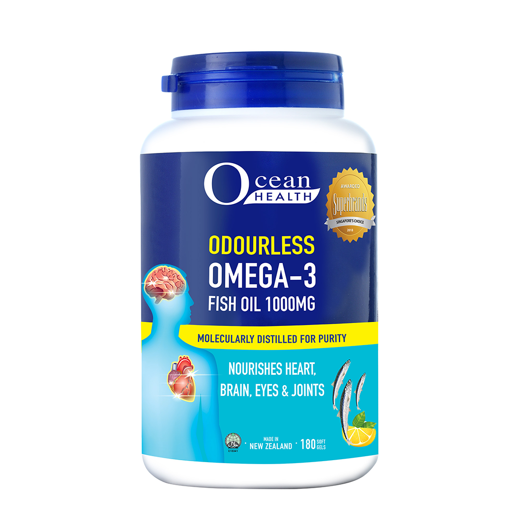 Ocean Health Odourless Omega 3 Fish Oil 1000mg Softgels 180s