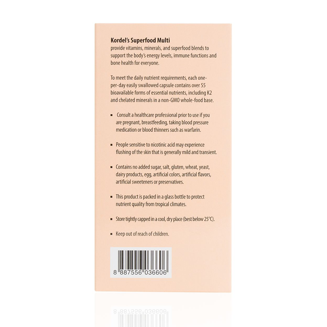 Kordel's Superfood Multi Vitamins and Minerals (90 Vegetal Caps)
