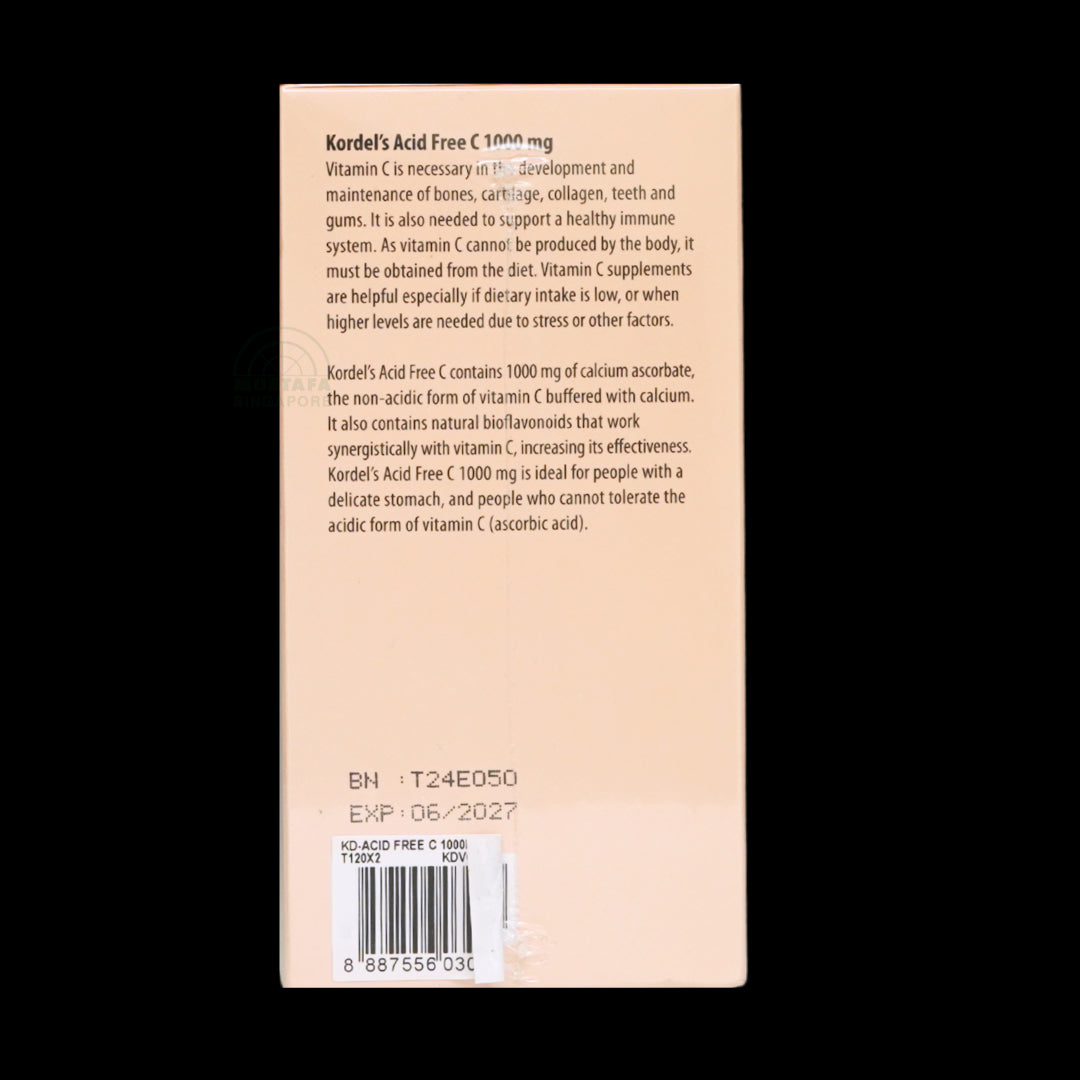 Kordel's Acid Free C 500mg Enhanced with Bioflavonoids 120 tablets x 2