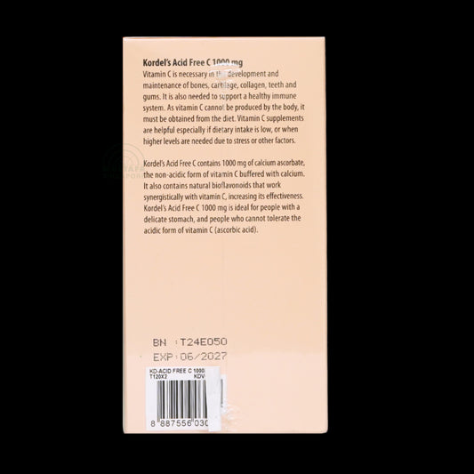 Kordel's Acid Free C 500mg Enhanced with Bioflavonoids 120 tablets x 2