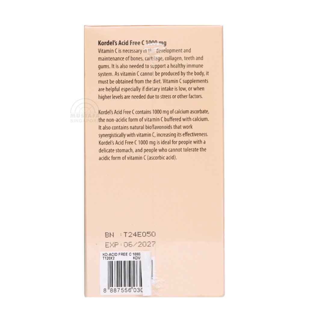 Kordel's Acid Free C 1000 mg Enhanced with Bioflavonoids 2 x 120 tablets