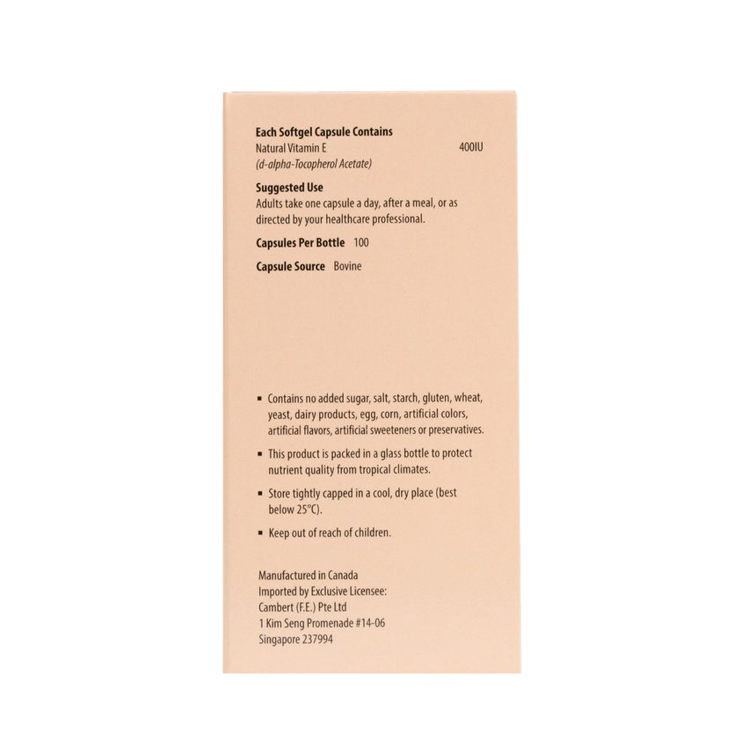 Natural Vitamin E 400 IU (100 Softgels)
