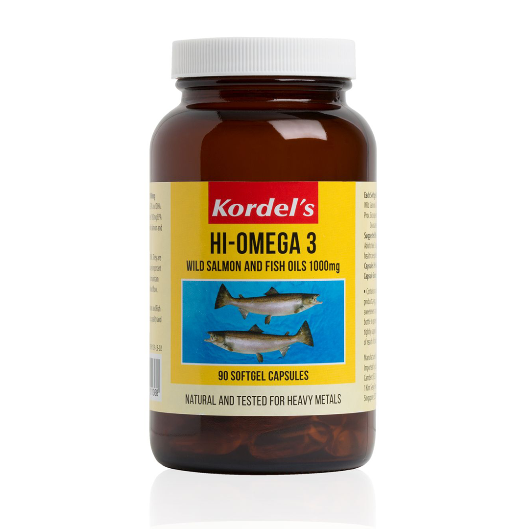 Kordel's Hi-OMEGA 3 Wild Salmon And Fish Oils 1000mg (90 Softgels)