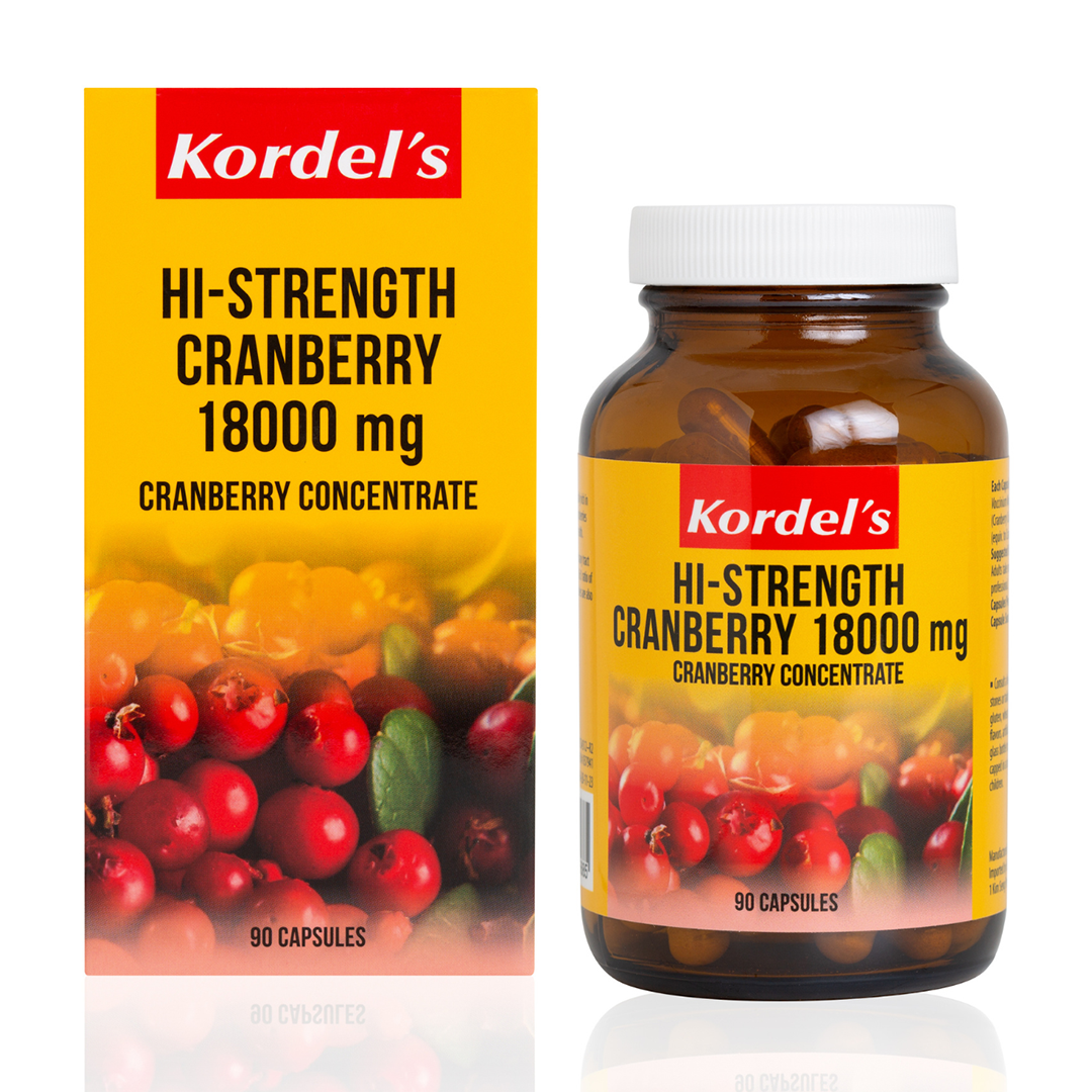Kordel's Hi-Strength Cranberry 18000mg (High Potency Cranberry Concentrate) 90 Capsules