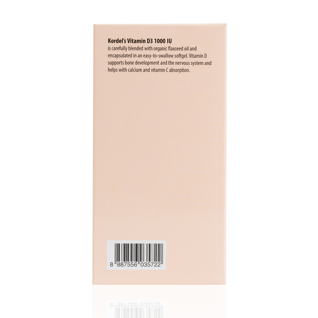Kordel's Vitamin D3 1000 IU With Flaxseed Oil 60 softgels