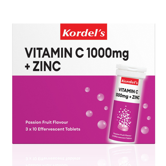 Kordel's Vitamin C 1000mg+Zinc (Passionfruit Flavour) 
3 x 10 tablets