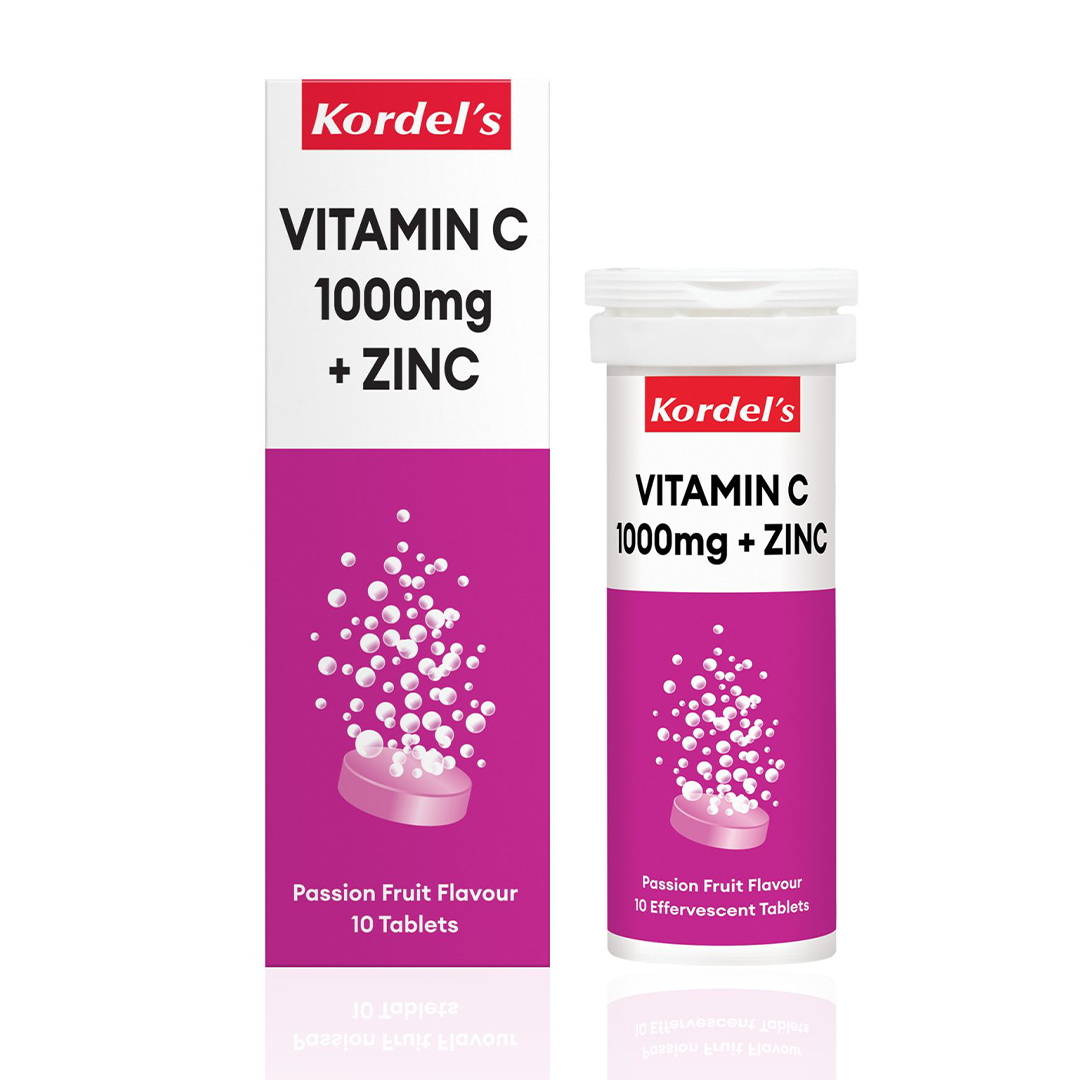 Kordel's Vitamin C 1000mg+Zinc (Passionfruit Flavour) 
3 x 10 tablets