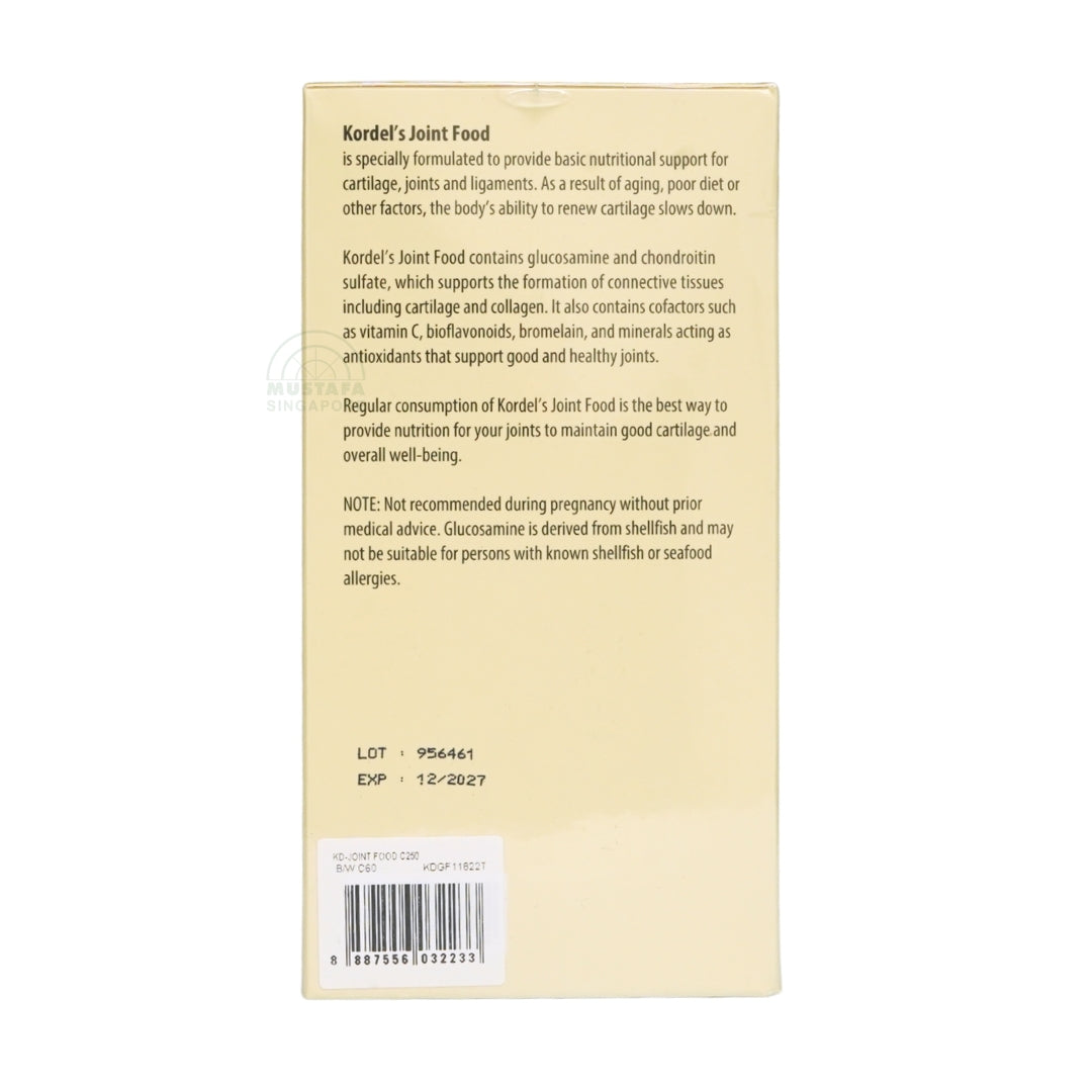 Kordel's Joint Food Glucosamine + Chondroitin 
250 capsules + 60 capsules