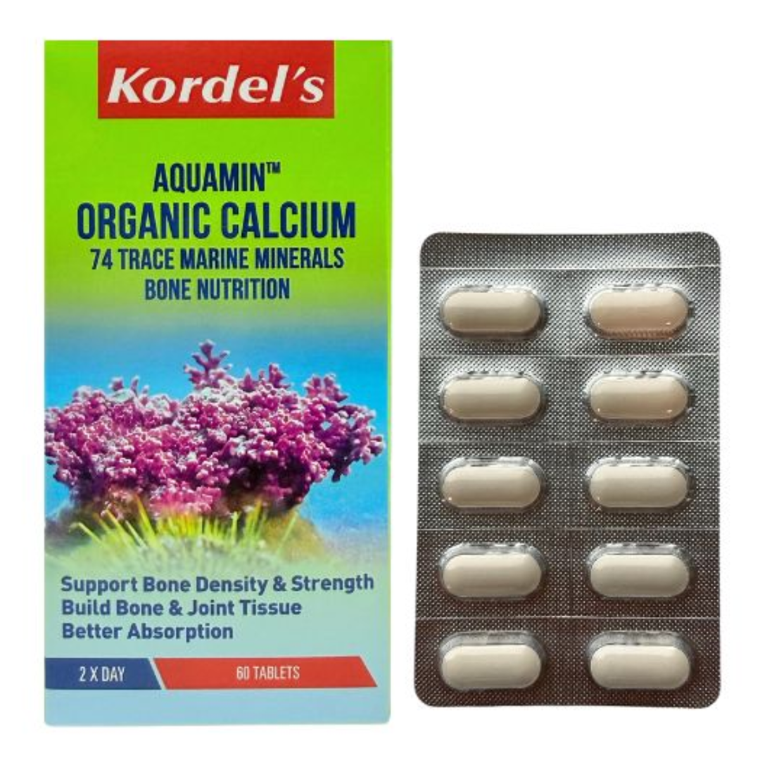 Kordel's Aquamin Organic Calcium 74 Trace Marine Minerals Bone Nutrition (60 Tabs)