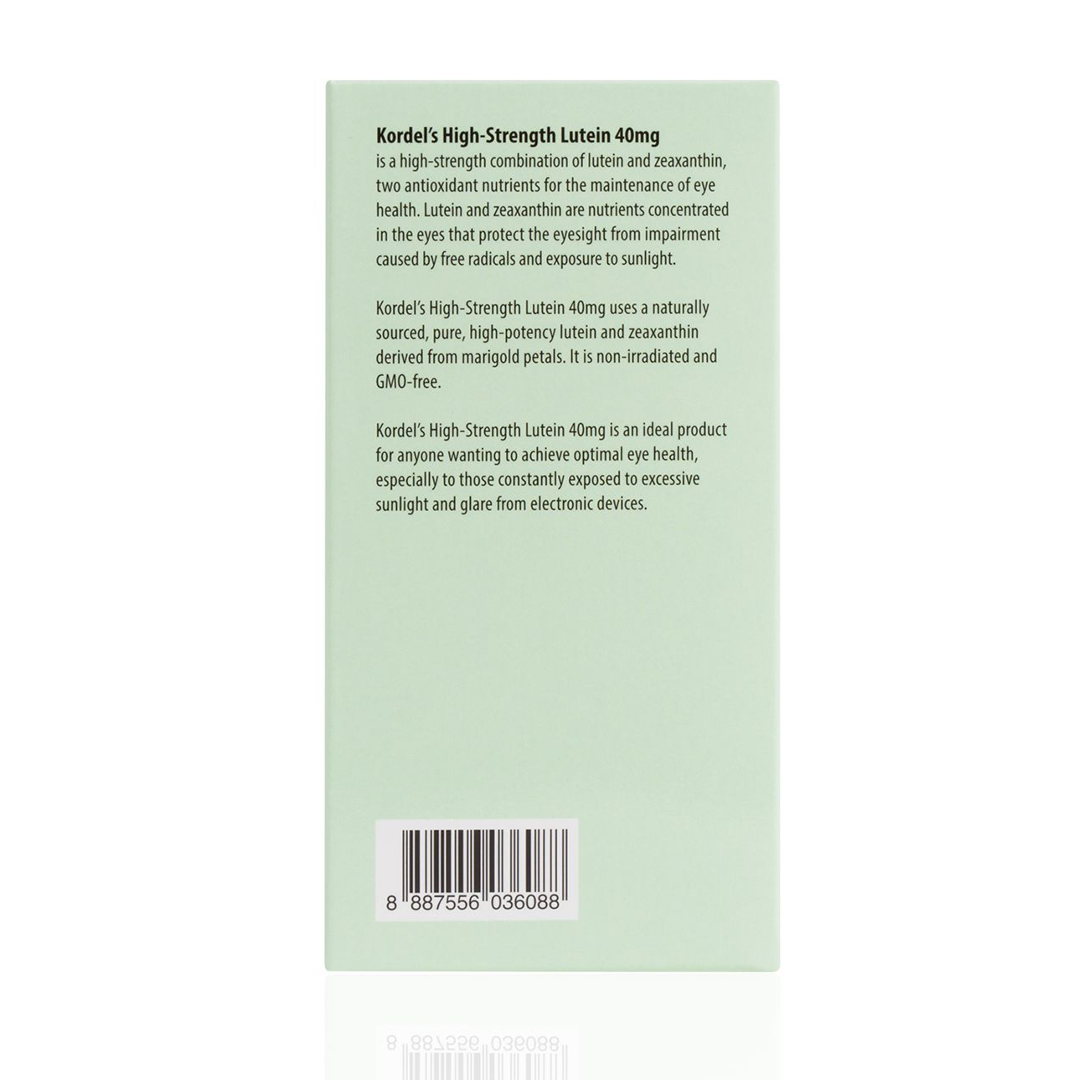 Kordel's High Strength Lutein 40mg (60 Softgels)