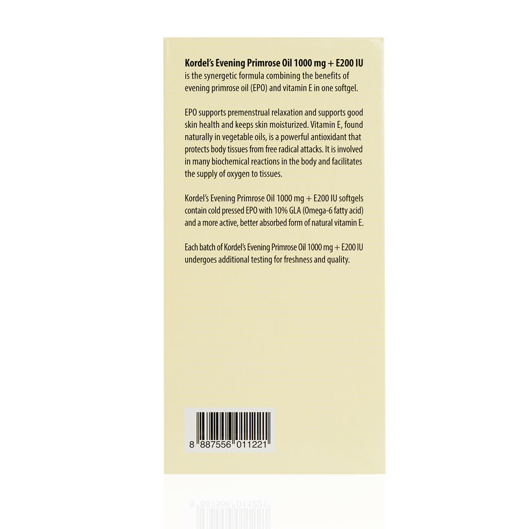 Kordel's Evening Primrose Oil 1000mg + E200 IU (90 Softgels)