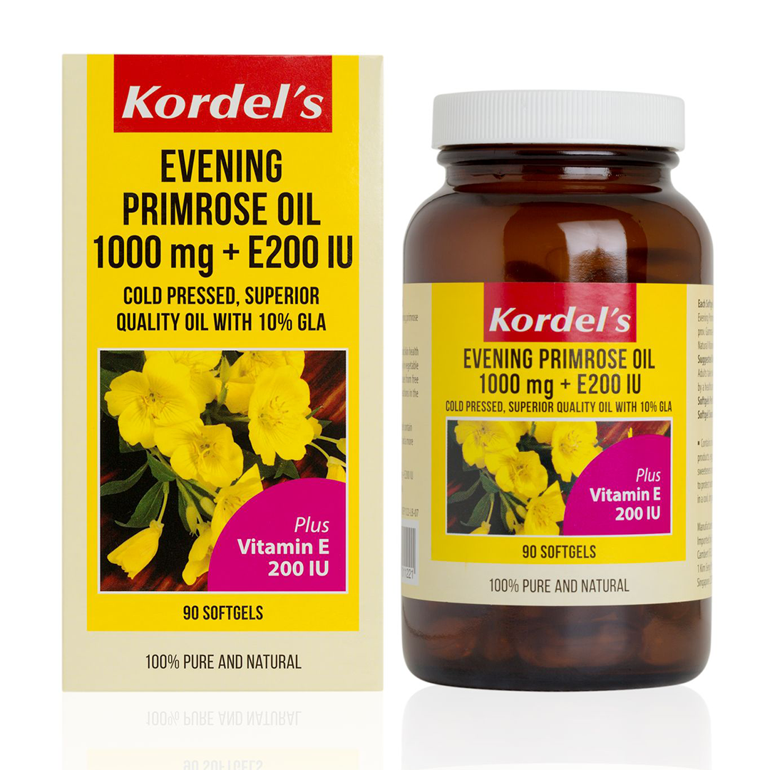 Kordel's Evening Primrose Oil 1000mg + E200 IU (90 Softgels)