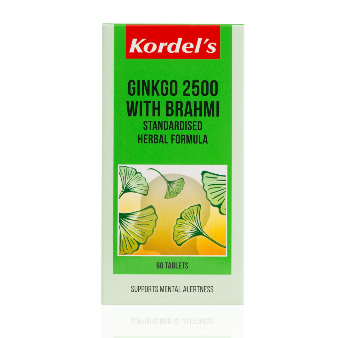 Kordel's Gingko 2500 With Brahmi Standardised herbal formula (60 Tabs)