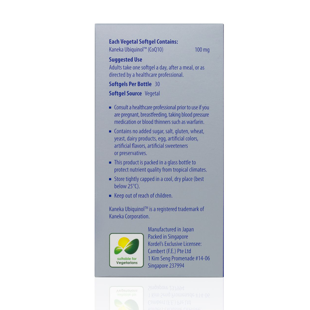 Kordel's Ubiquinol Active CoQ10 100mg 30 vegetal softgels