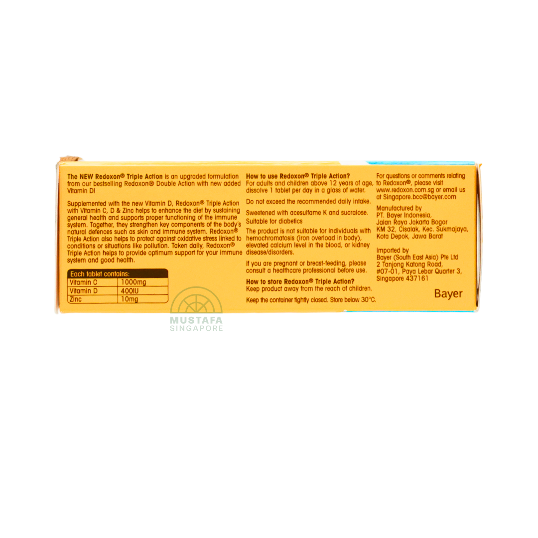 Redoxon Orange Vitamin C, D and Zinc Triple Action 10 Effervescent Tablets
