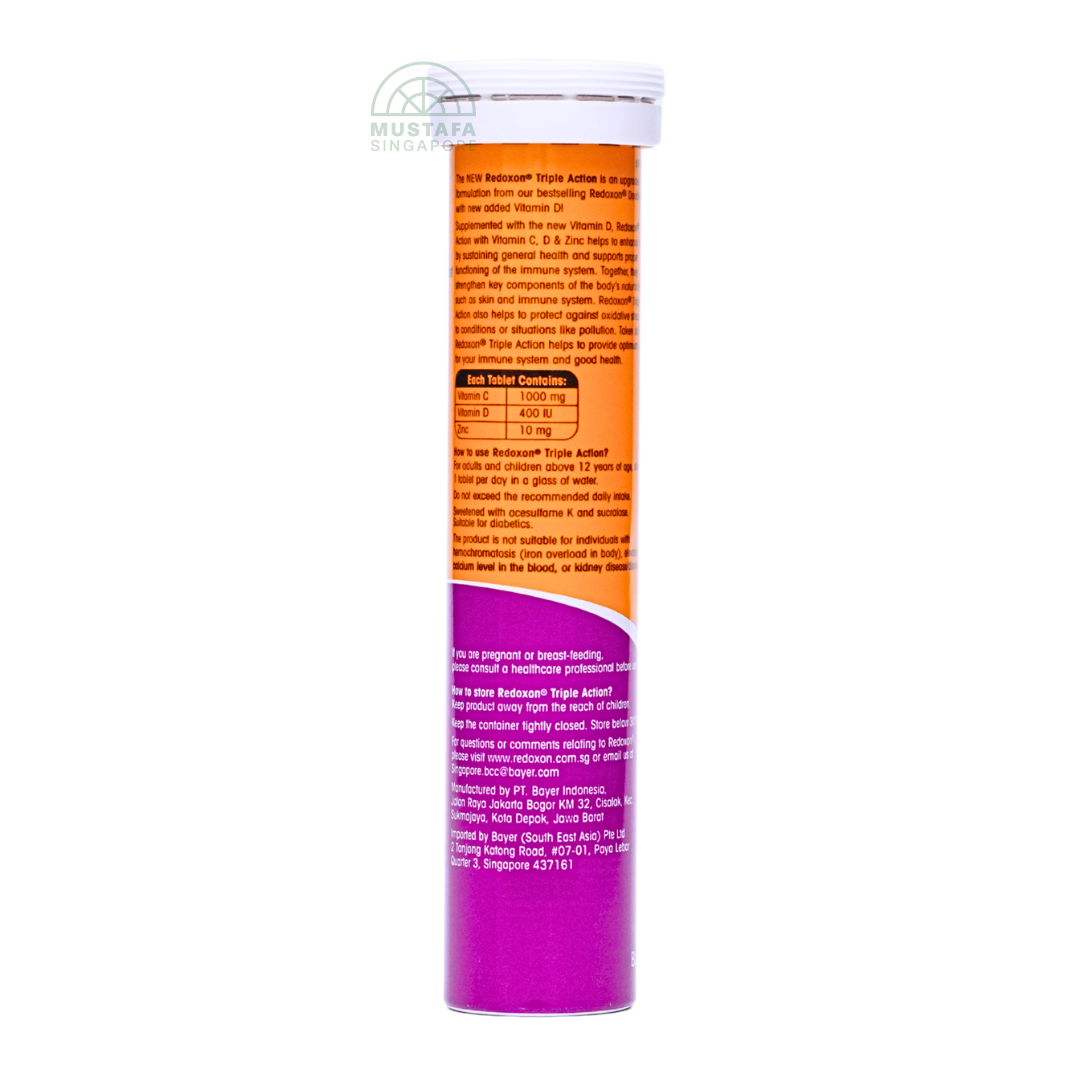 Redoxon Blackcurrant Vitamin C, D and Zinc Triple Action 30 Effervescent Tablets