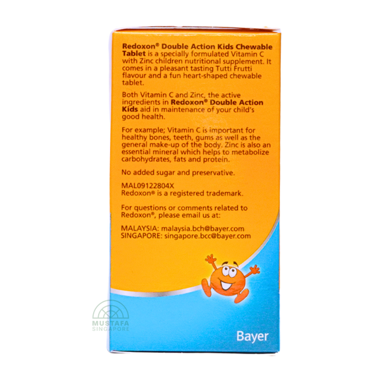 Redoxon Kids Double Action Tutti Frutti Vitamin C and Zinc 60 Chewable Tablets