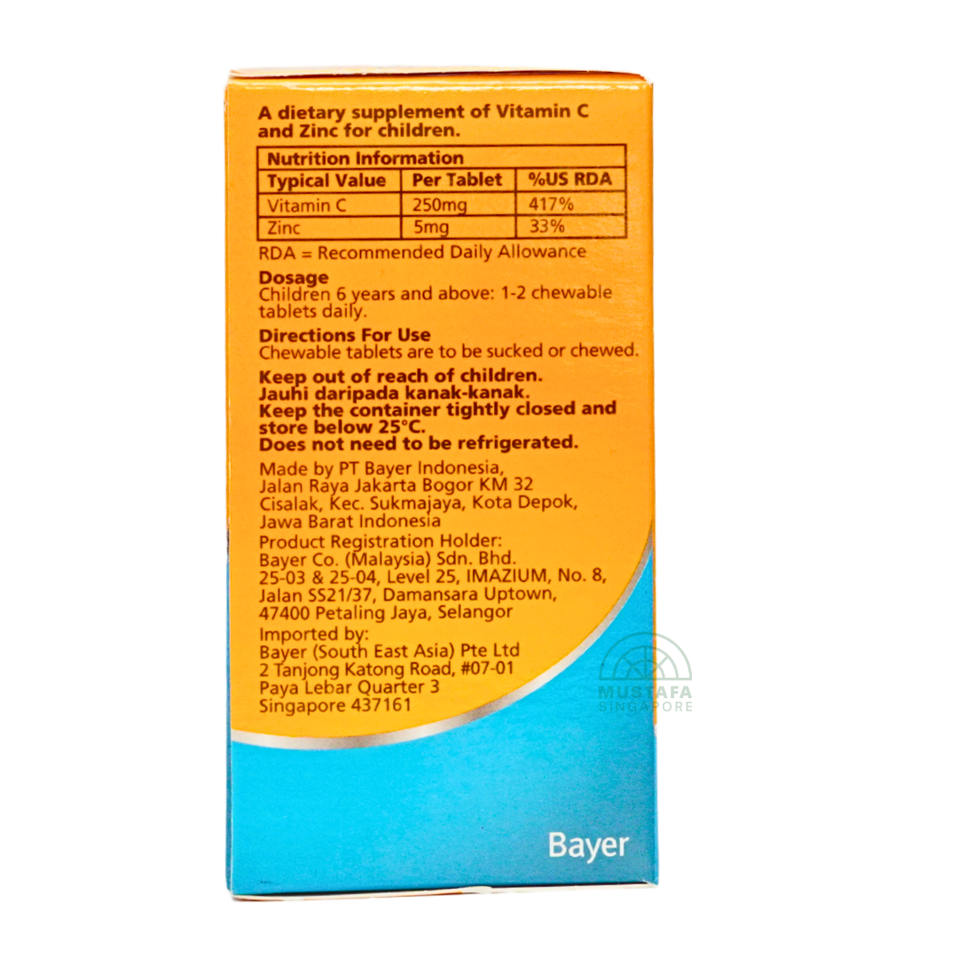 Redoxon Kids Double Action Tutti Frutti Vitamin C and Zinc 60 Chewable Tablets