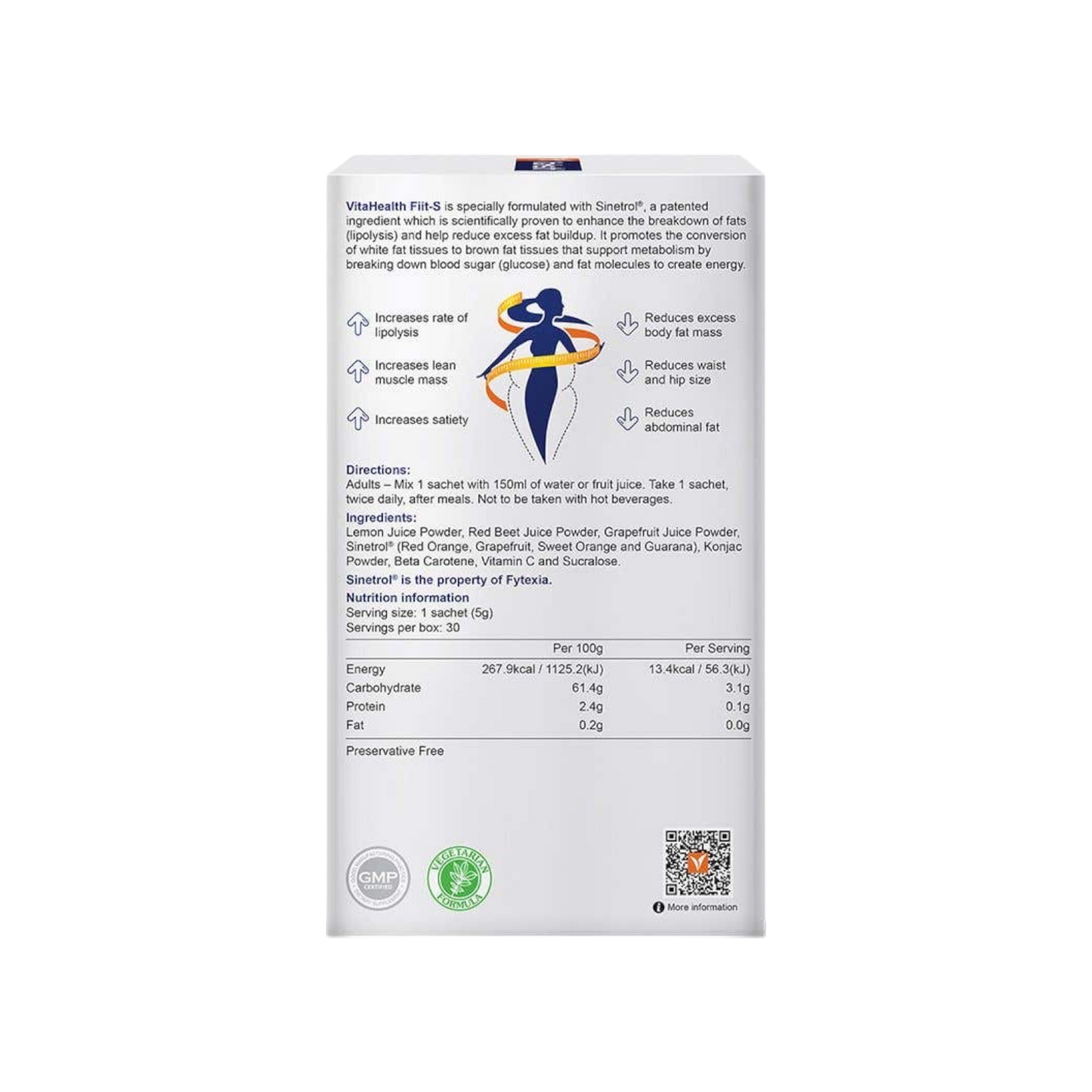 VitaHealth Sinetrol Fiit-S 30s