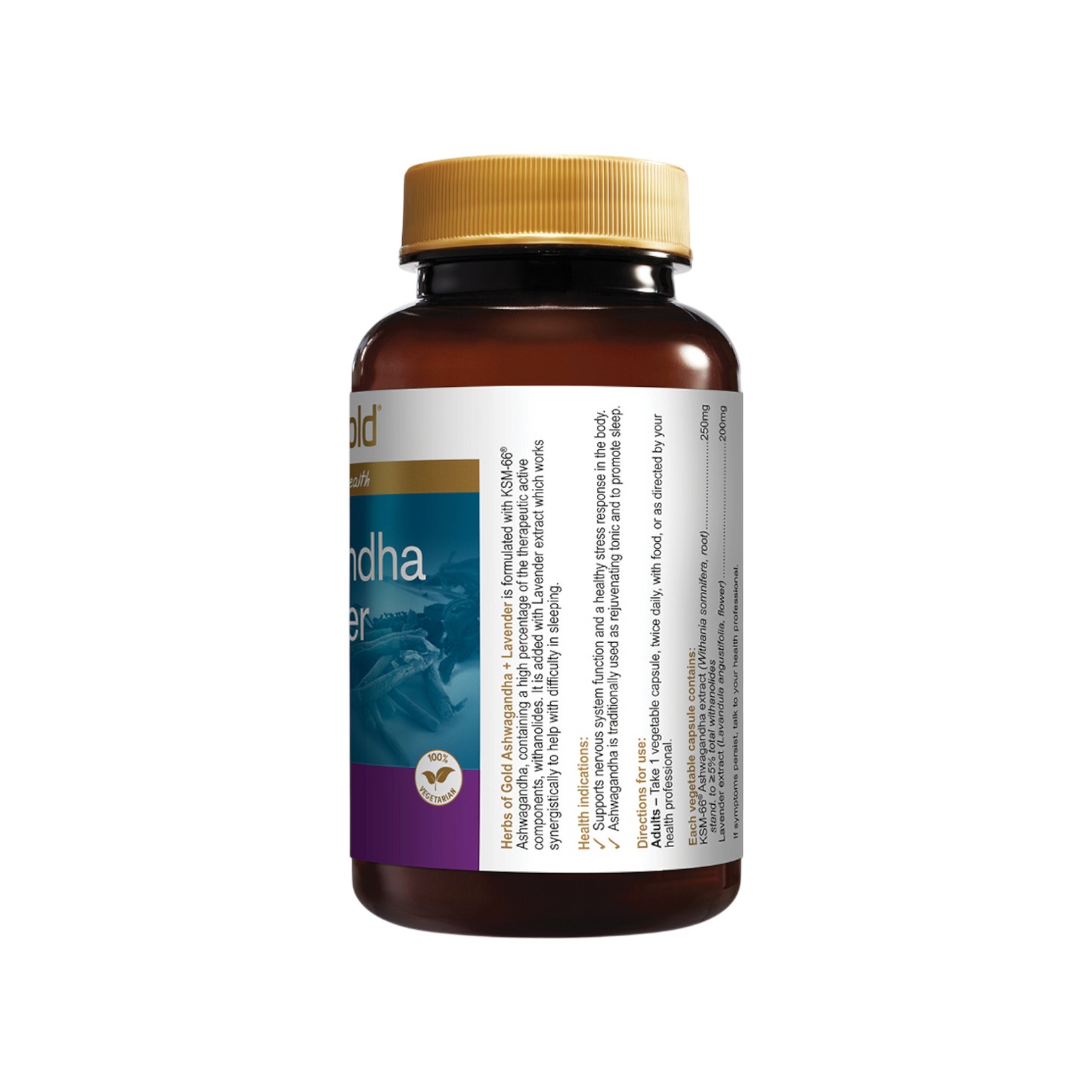 Herbs Of Gold Ashwagandha + Lavender 60s