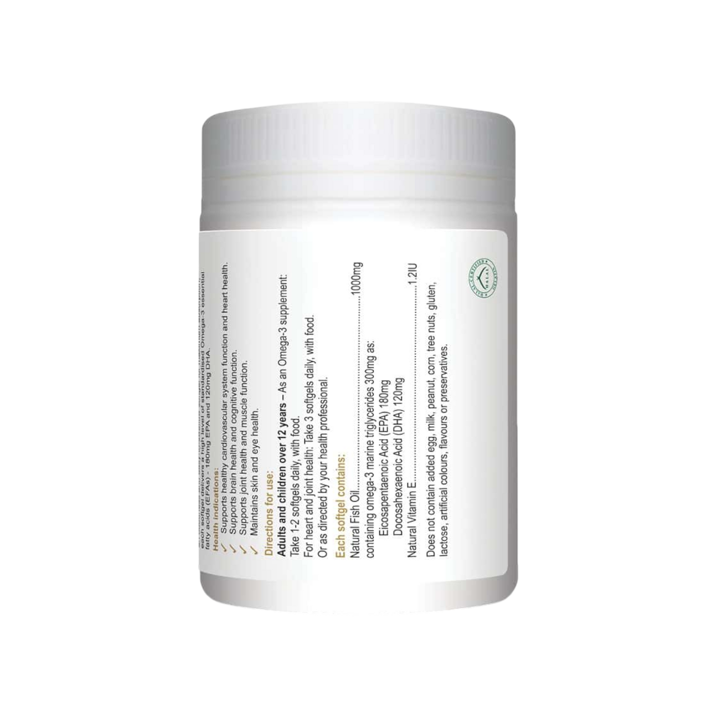 Herbs Of Gold Odourless Omega-3 Fish Oil 1000mg 90s