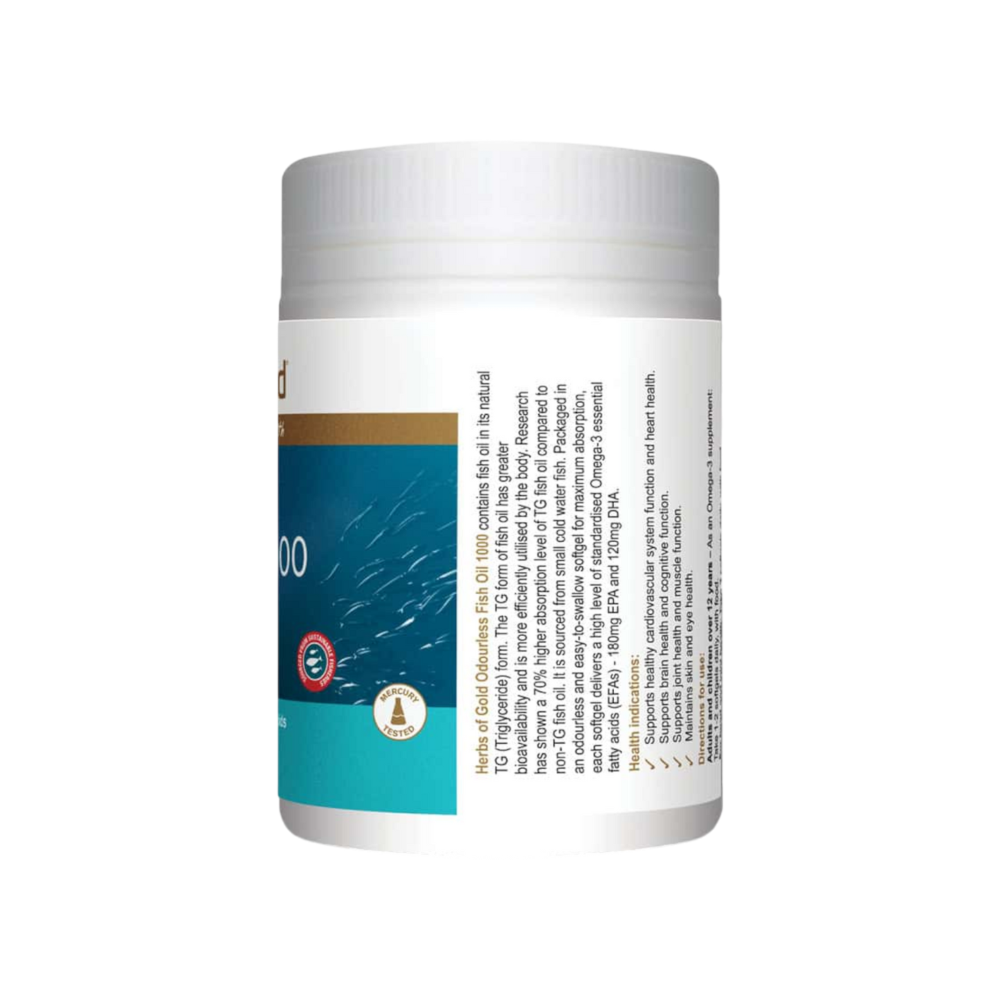 Herbs Of Gold Odourless Omega-3 Fish Oil 1000mg 90s