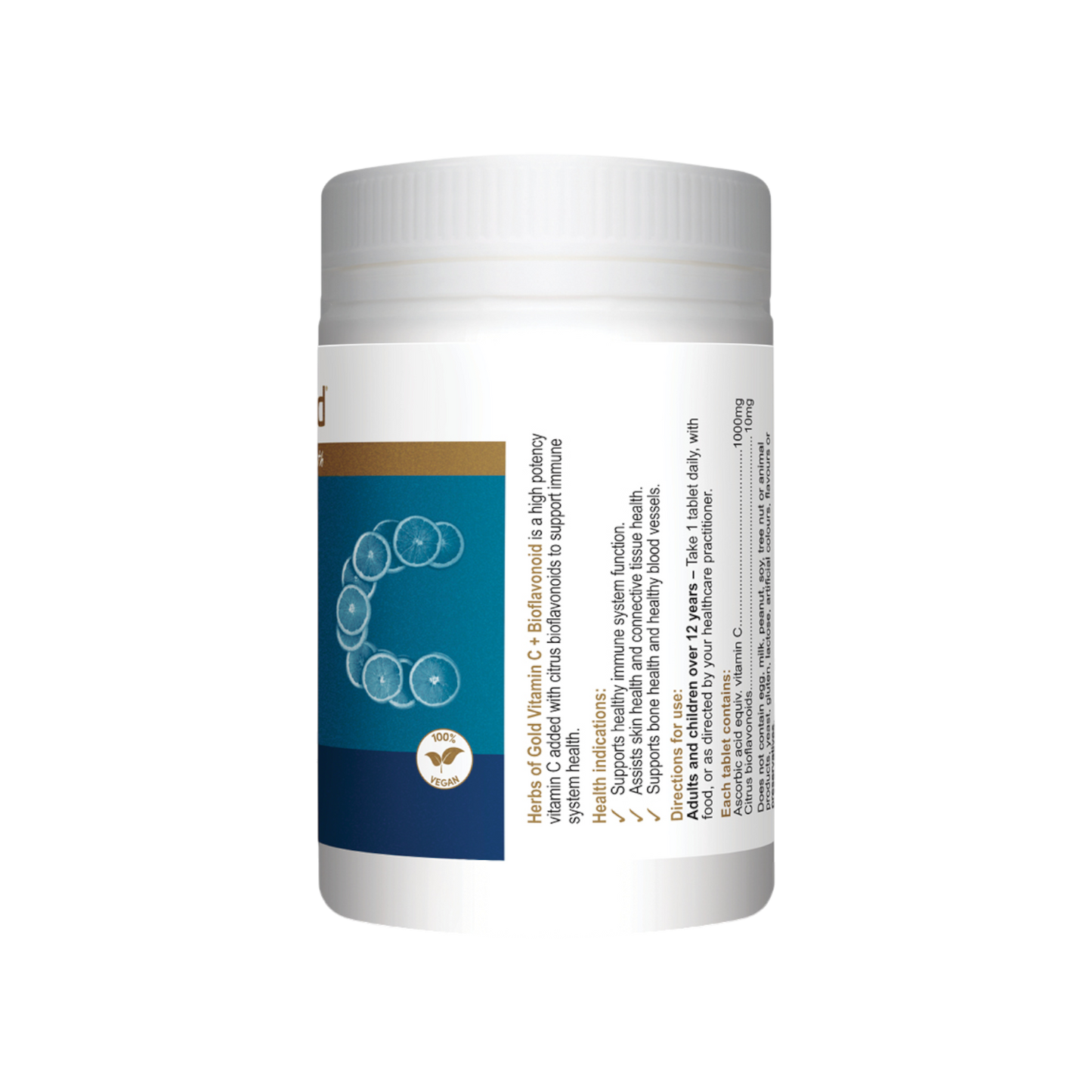 Herbs Of Gold Vitamin C + Bioflavonoid 120s