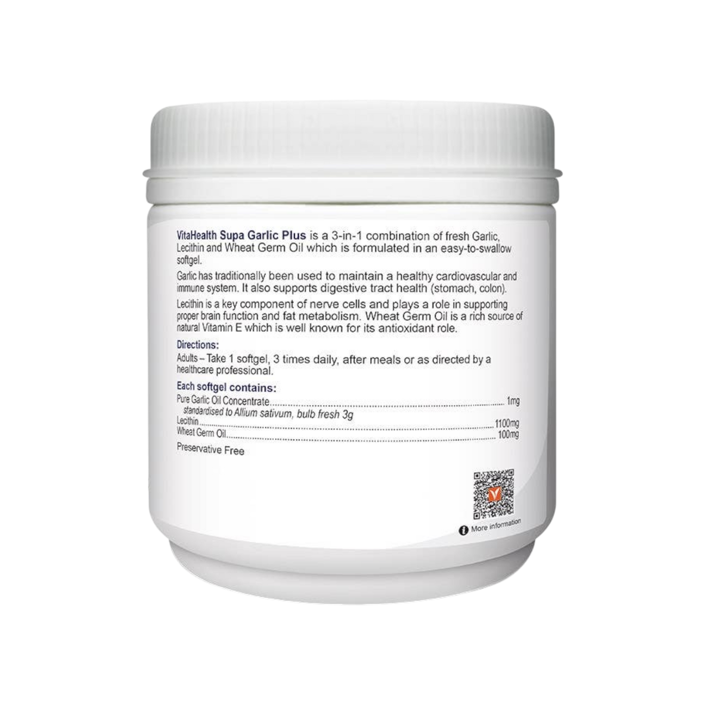 VitaHealth Supa Lecithin with Garlic Plus 120s