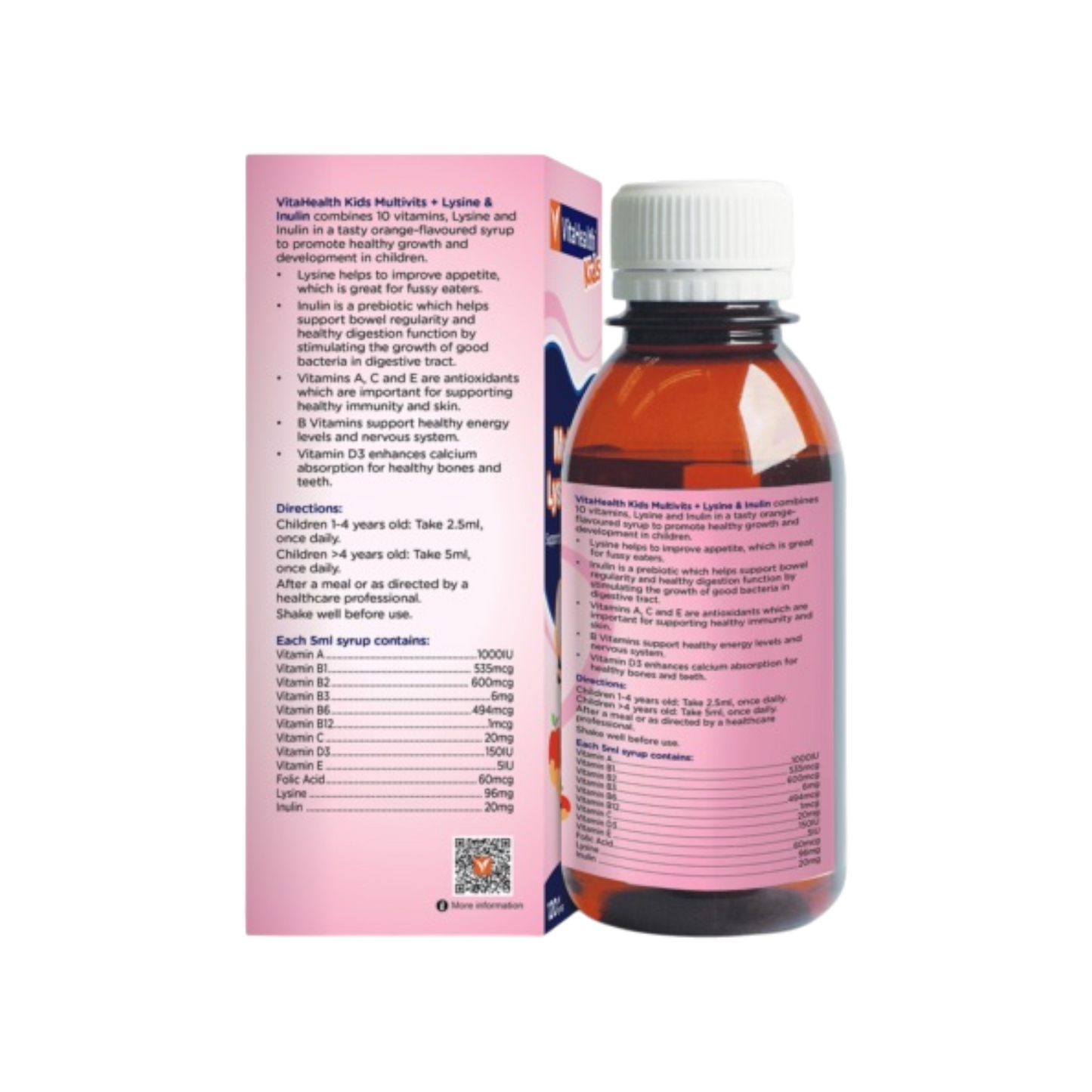 VitaHealth Kids Multivits + Lysine & Inulin 120ML