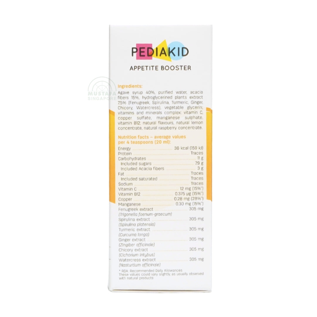 PEDIAKID Appetite Booster 125ml Raspberry Flavour Syrup