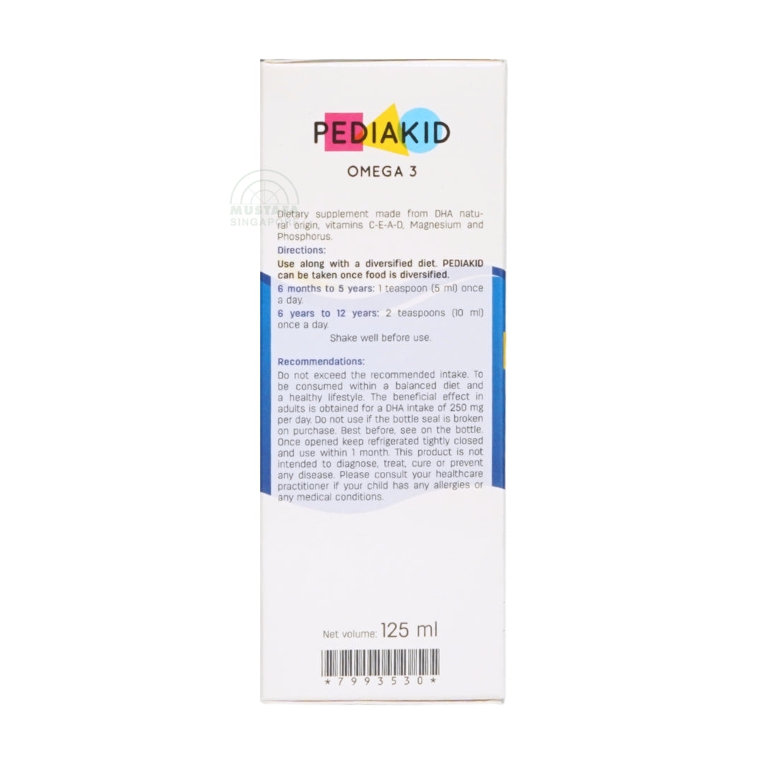 PEDIAKID Omega 3 Lemon Cola Flavor 125ml syrup