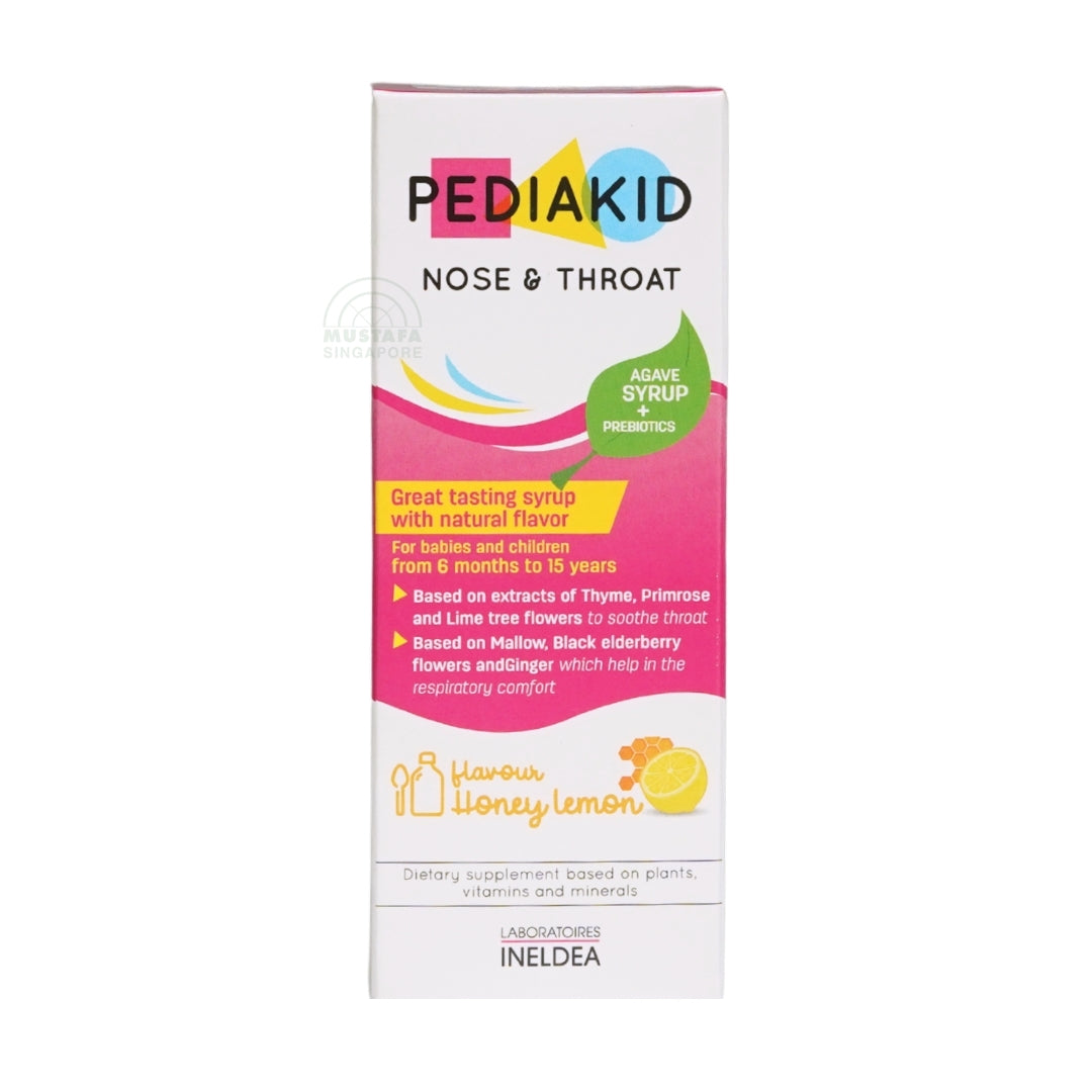 PEDIAKID Nose & Throat 125ml Honey Lemon Flavour Syrup