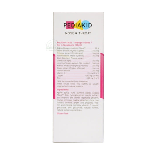 PEDIAKID Nose & Throat 125ml Honey Lemon Flavour Syrup