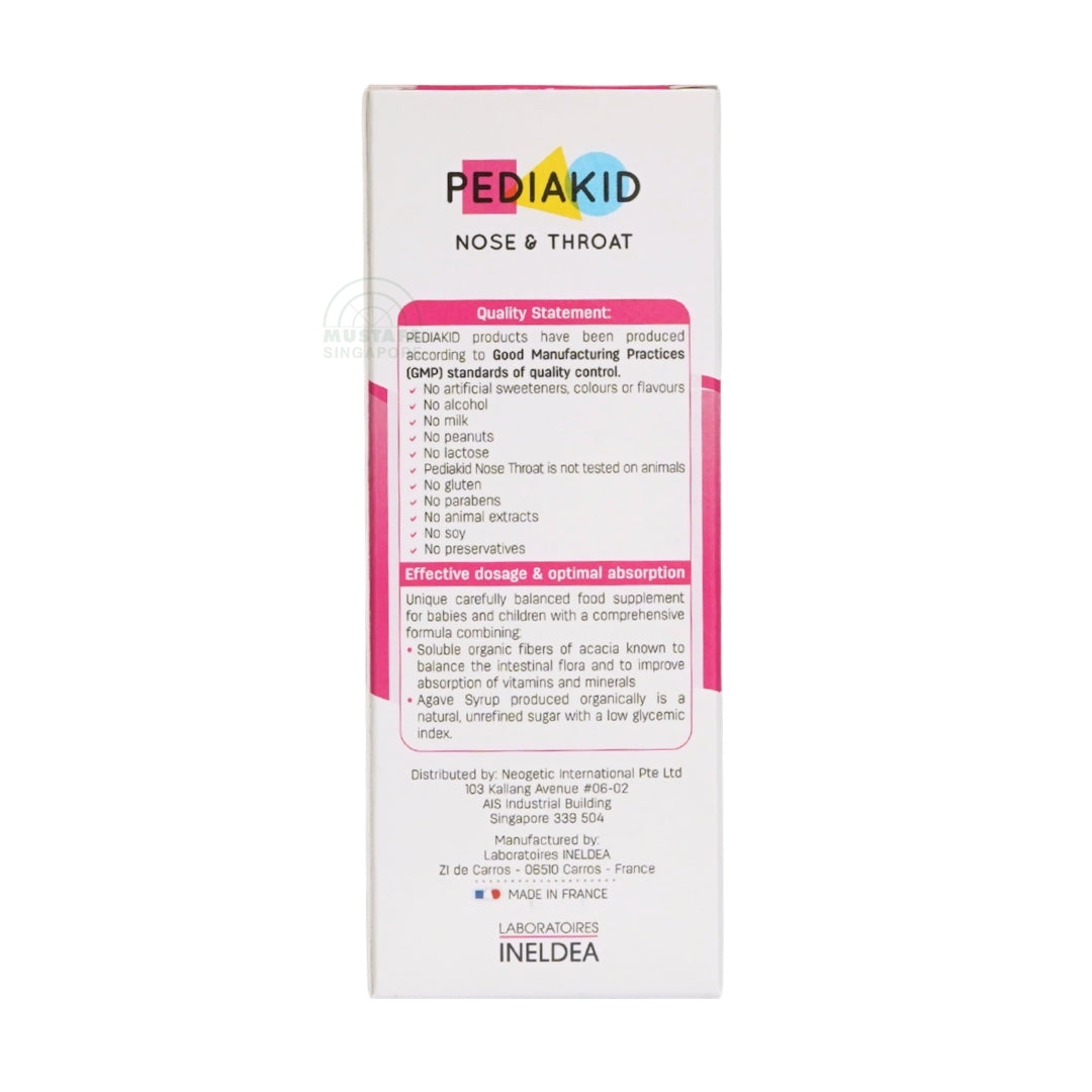 PEDIAKID Nose & Throat 125ml Honey Lemon Flavour Syrup