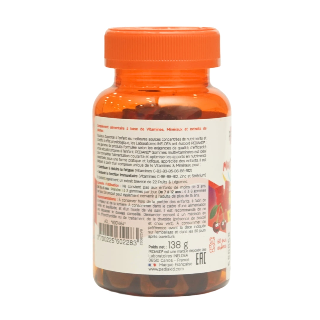 PEDIAKID Gommes Multivitaminées 60 cherry flavour gummies