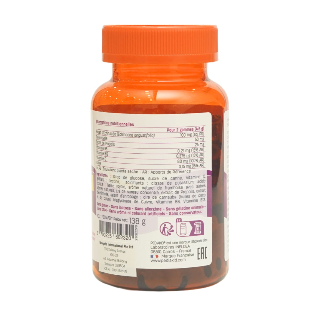 PEDIAKID Gommes Immunité 60 raspberry flavour gummies