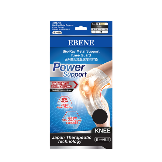 Ebene Bio-Ray Metal Support Knee Guard L (Black)