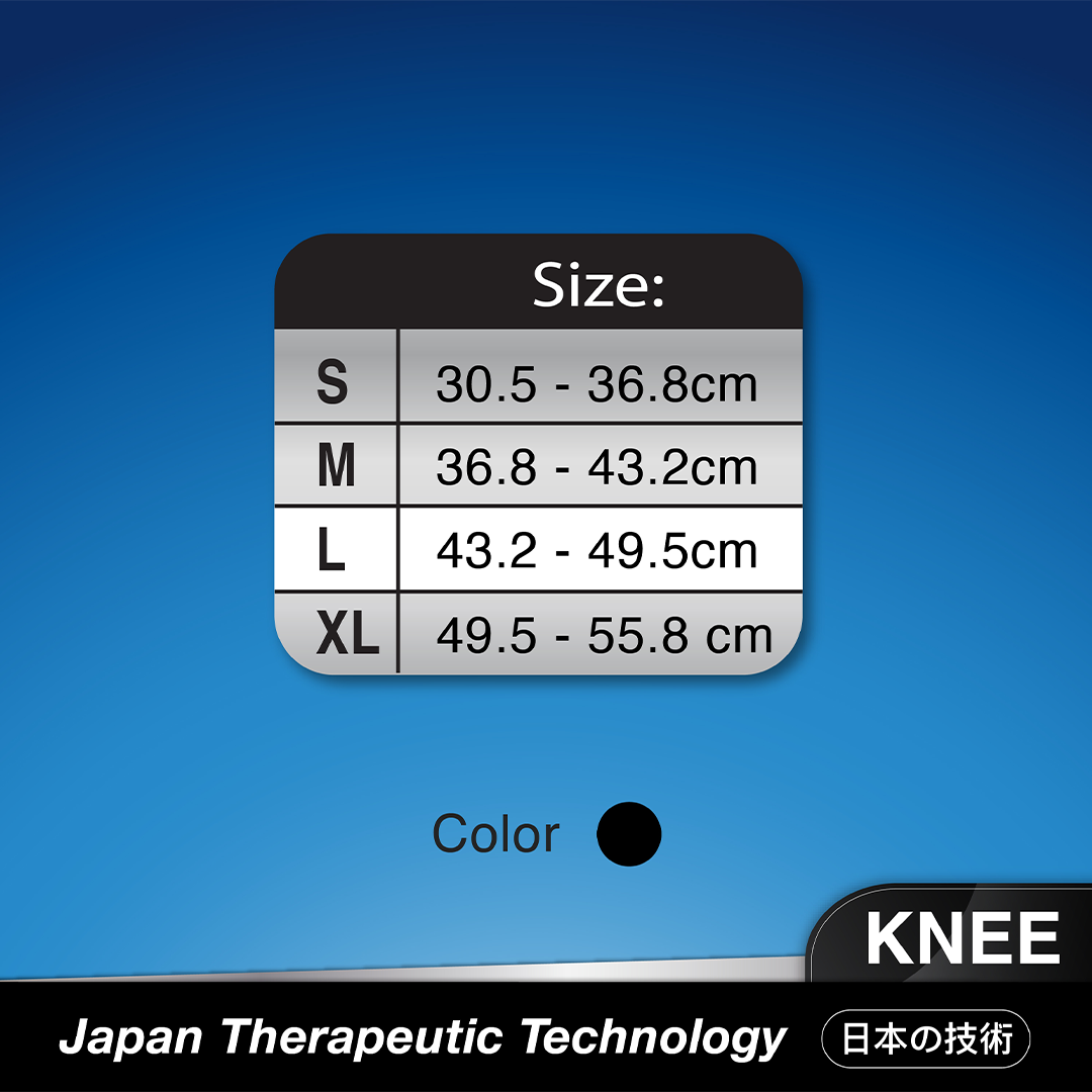 Ebene Bio-Ray Metal Support Knee Guard L (Black)