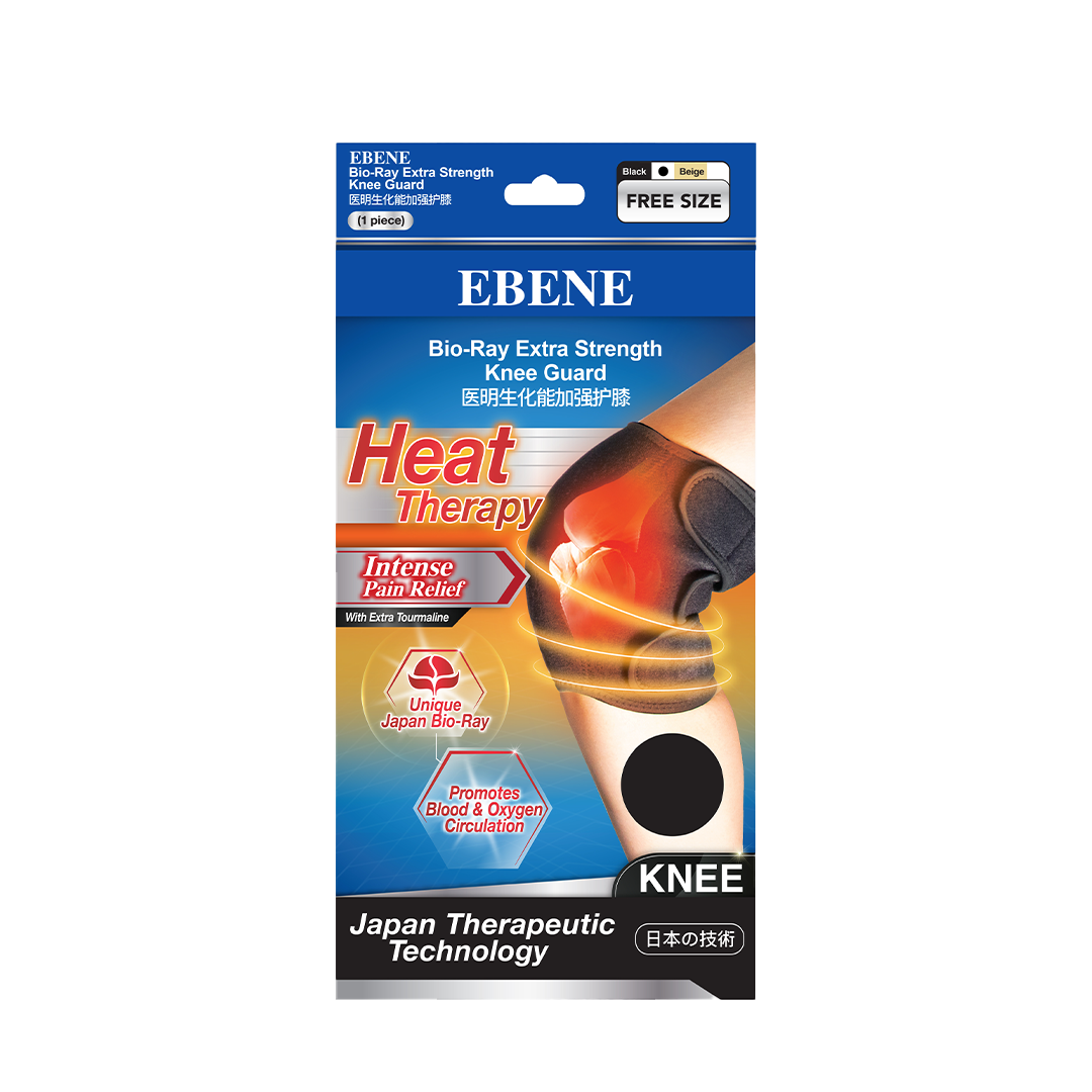 Ebene Bio-Ray Extra Strength Knee Guard Free Size (Black)