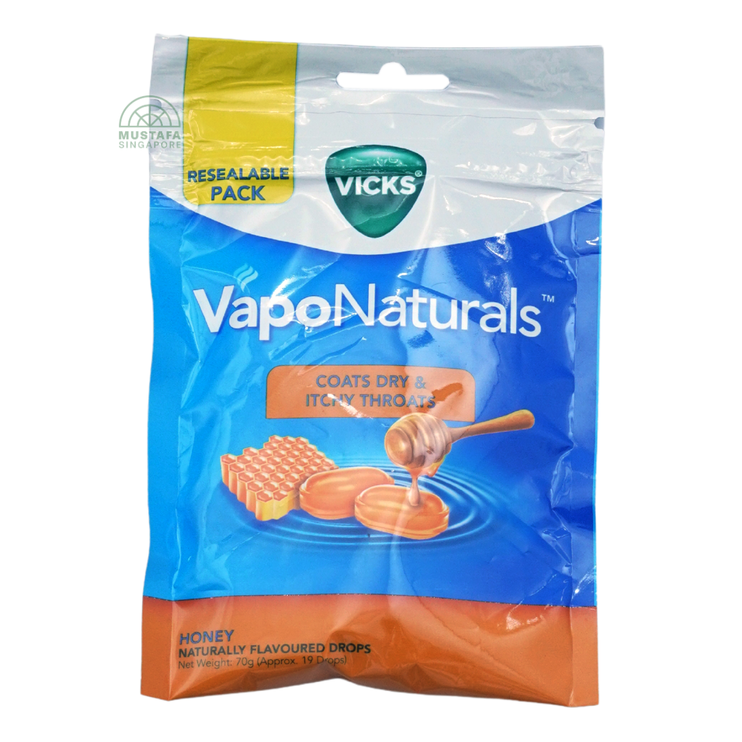 Vicks VapoNaturals Naturally Flavoured Drops Honey Flavour 70g