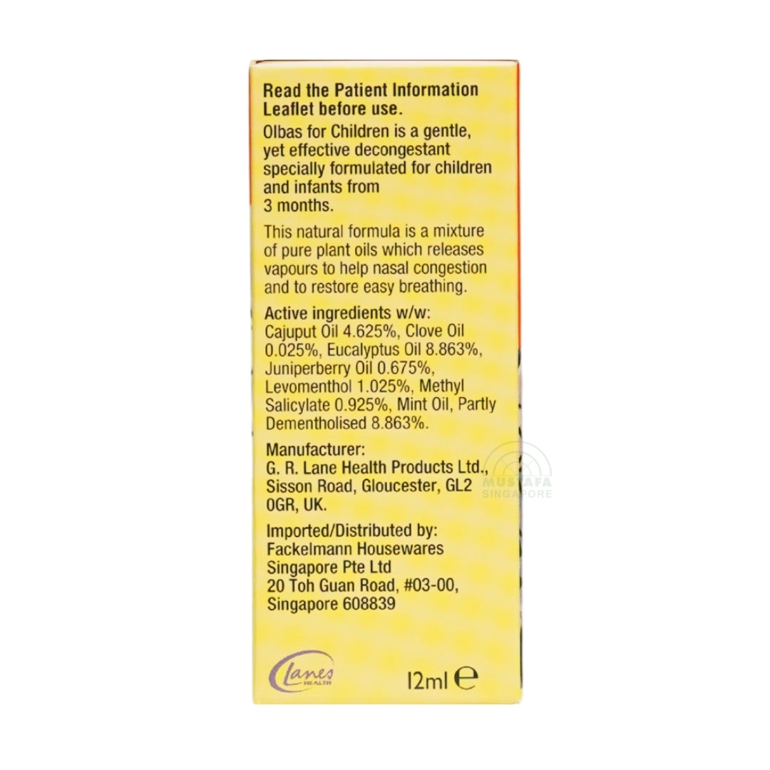 Olbas for Children Inhalant Decongestant Oil 12ml