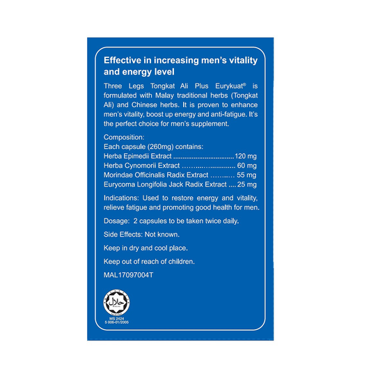 Three Legs Eurykuat Tongkat Ali Plus 60s