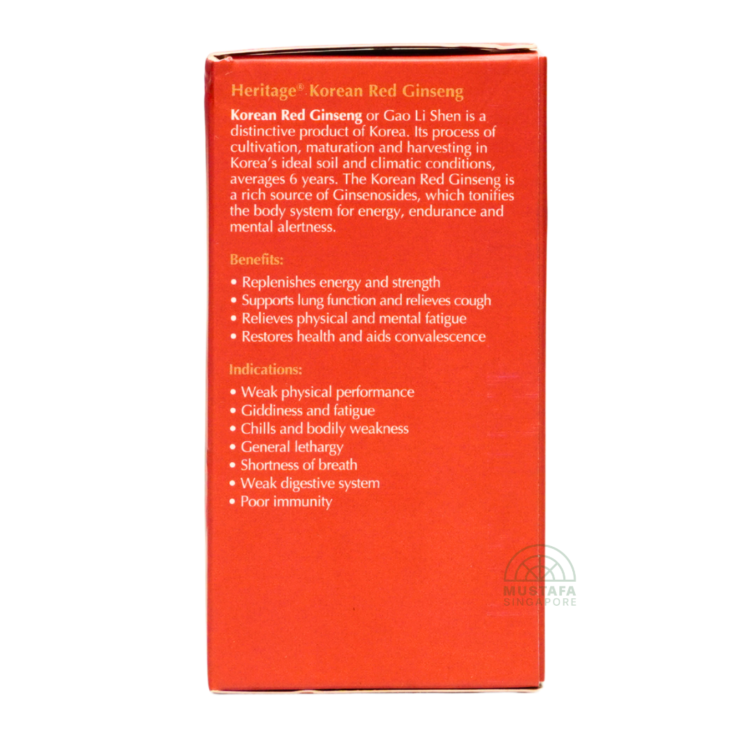 Heritage Korean Red Ginseng 60 Vegicaps 375mg