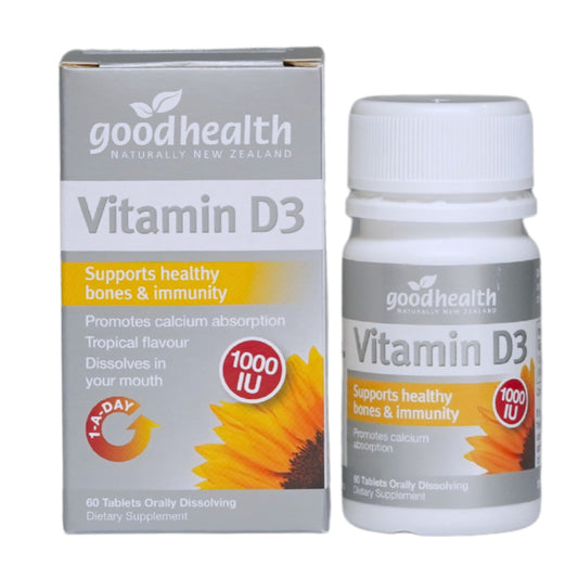 Good Health Naturally New Zealand Vitamin D3 1000 IU (60 Tabs) Orally Dissolving