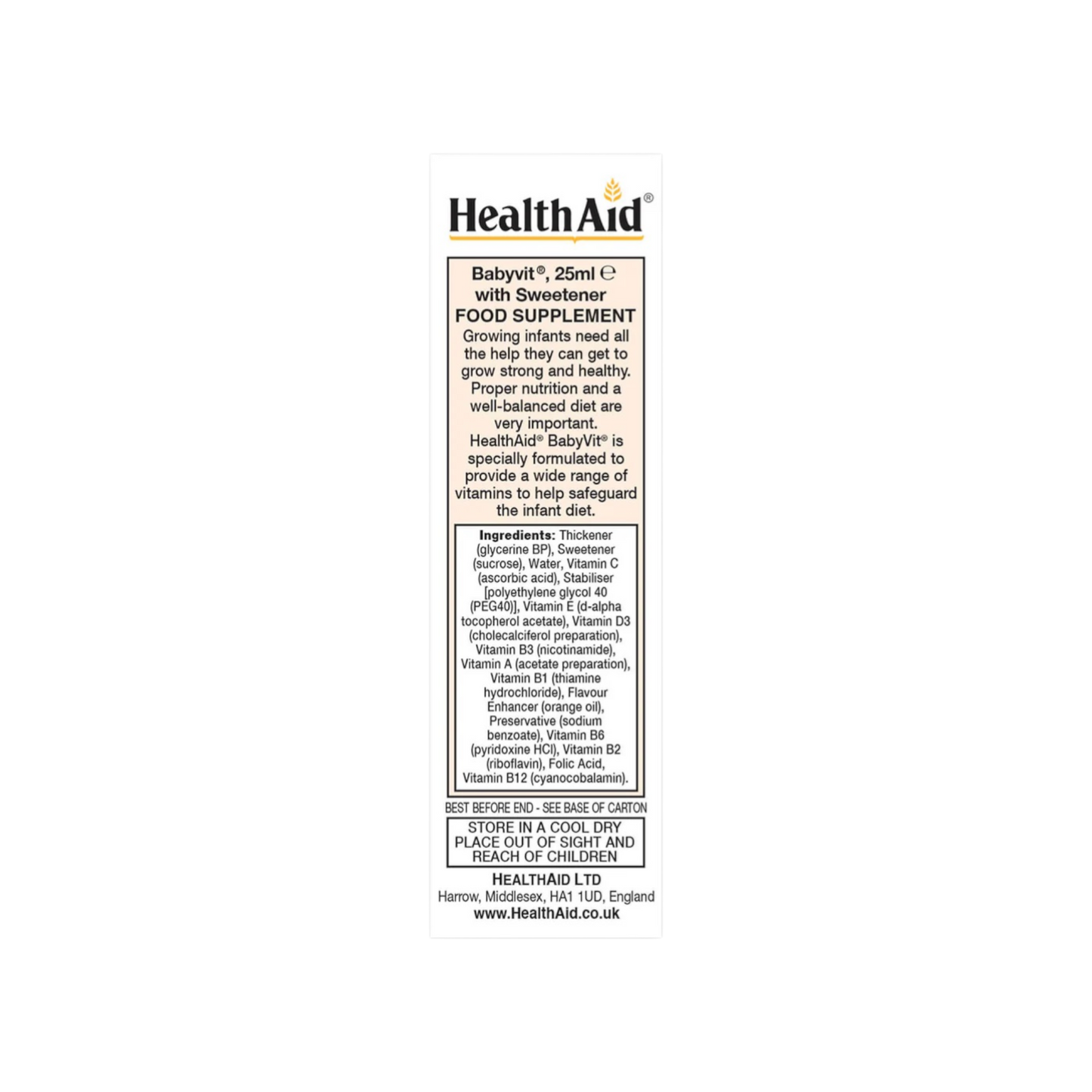 HealthAid BabyVit Drops 25ml (Orange)