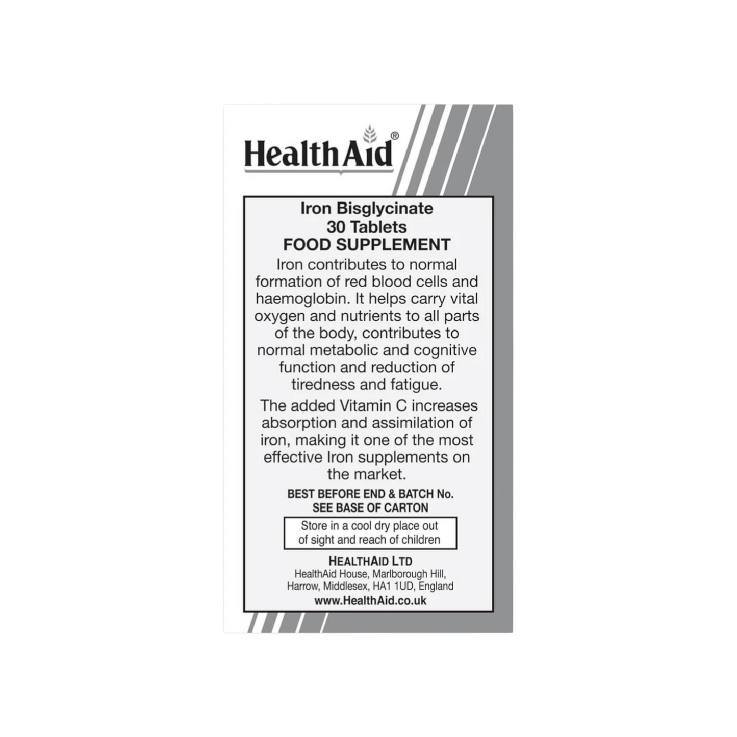HealthAid Iron Bisglycinate Tablets 30s